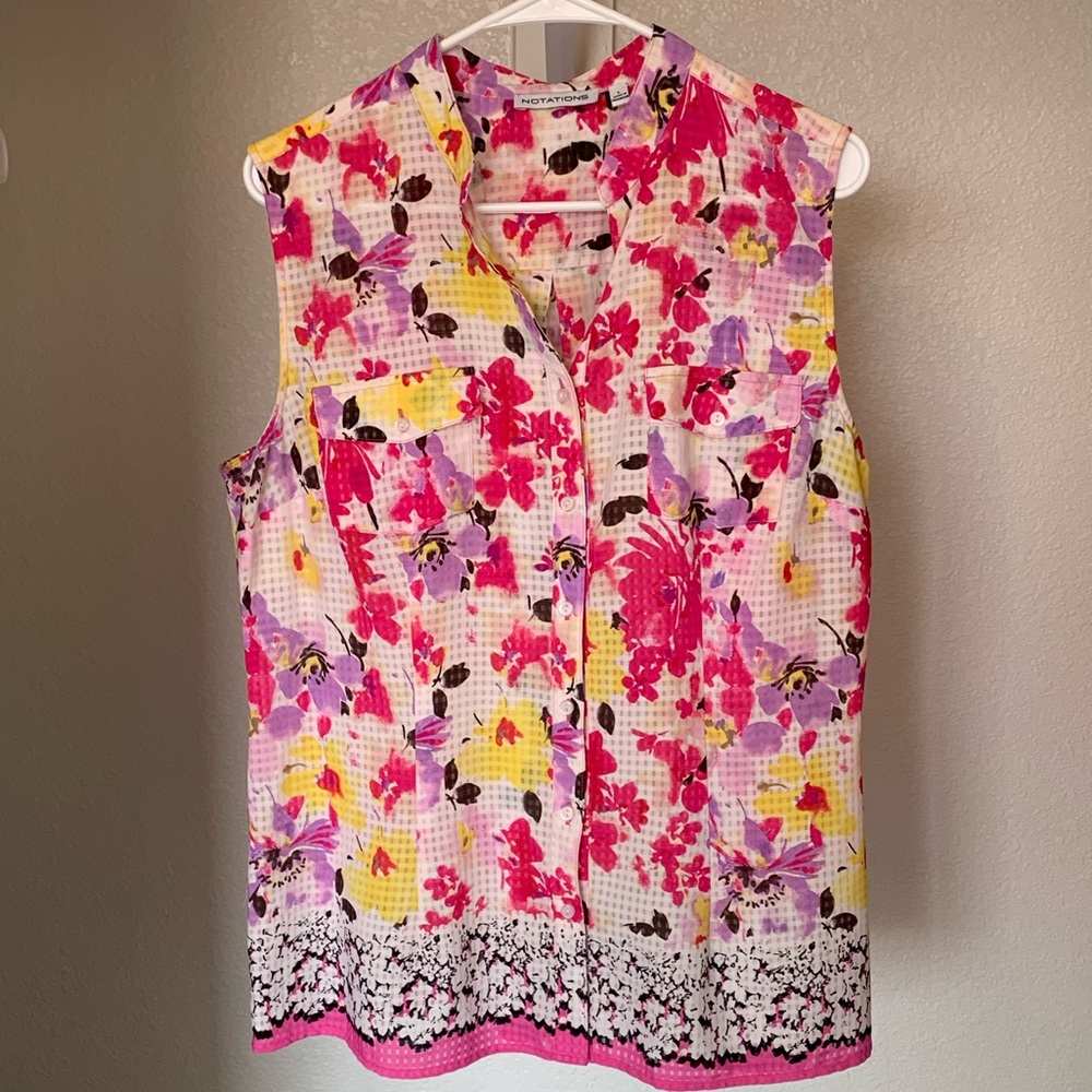 Floral button down blouse